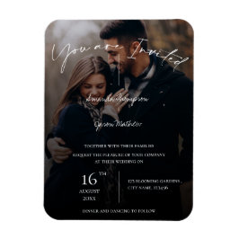 Typografie-Foto-Hochzeitseinladung für Text-Overla Magnet