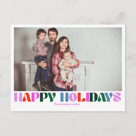 Typografie Foto moderne, farbige Buchstaben Postka Postkarte (Vorderseite)