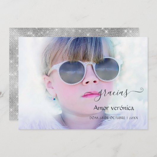 Typografie Foto Vielen Dank Dankeskarte (Vorne/Hinten)