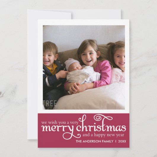 Typografie-Foto Weihnachtskarte Feiertagskarte (Vorderseite)