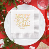 Typografie Frohe Weihnachten Y'all Familienname Da Servietten Mit Folie