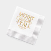 Typografie Frohe Weihnachten Y'all Familienname Da Servietten Mit Folie (Links)