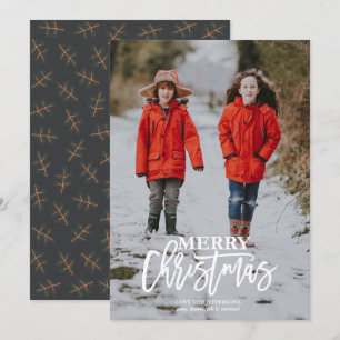 Typografie Frohe Weihnachts-Weihnachtskarte Foto Einladung