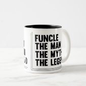Typografie Funcle Tasse - der Mann der Mythos die (VorderseiteRechts)