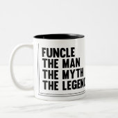 Typografie Funcle Tasse - der Mann der Mythos die (Links)