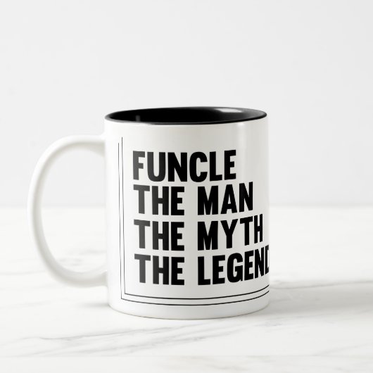 Typografie Funcle Tasse - der Mann der Mythos die (Links)