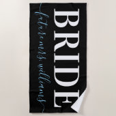 Typografie Future Frau Name Bride Blue Strandtuch (Vorderseite)