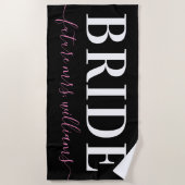 Typografie Future Frau Name Bride Pink Black Strandtuch (Vorderseite)