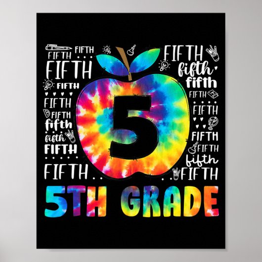 Typografie-Gefärbte Krawatte vom 5. Poster (Vorne)