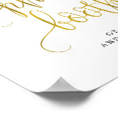 Typografie Gold Foto Stand Hochzeitszeichen Poster (Ecke)