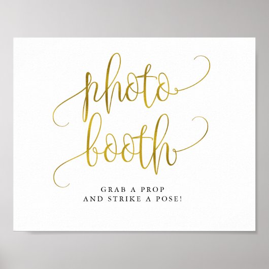 Typografie Gold Foto Stand Hochzeitszeichen Poster (Vorne)