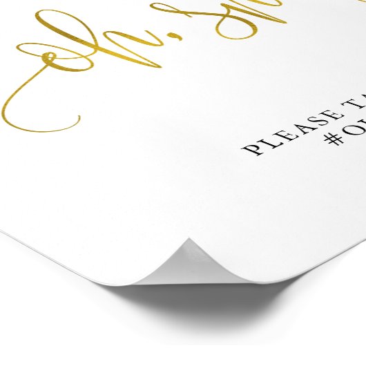 Typografie Gold Hochzeit oh Schnappfang die Liebe Poster (Ecke)