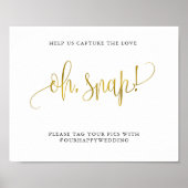 Typografie Gold Hochzeit oh Schnappfang die Liebe Poster (Vorne)