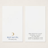 Typografie Gold Moon Earring Juwelier Display Card (Vorne & Hinten)