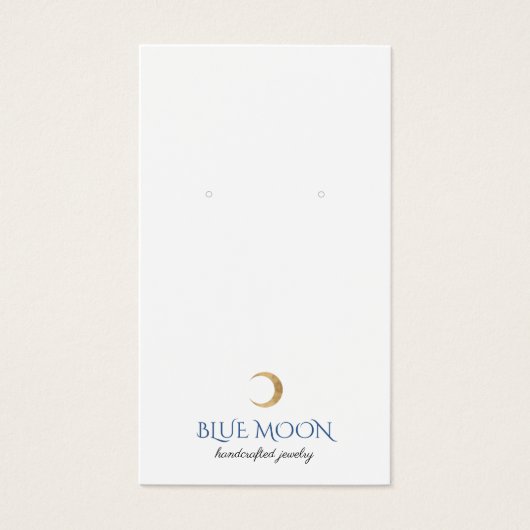 Typografie Gold Moon Earring Juwelier Display Card (Vorderseite)