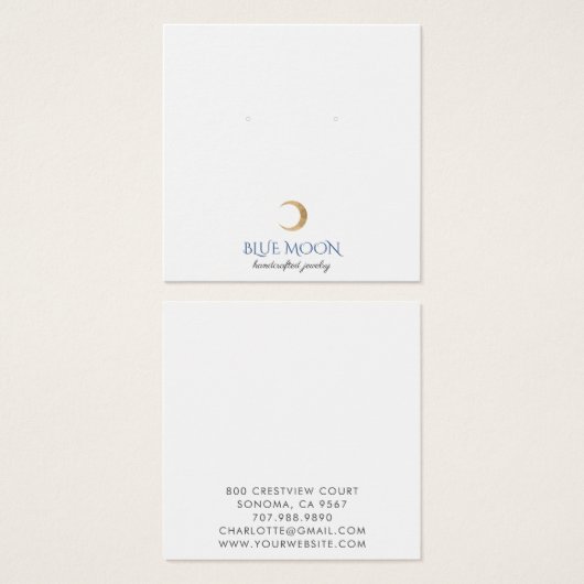 Typografie Gold Moon Earring Juwelierplatz (Vorne & Hinten)
