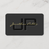 Typografie Gold Text Name QR Code Skript Luxus Visitenkarte (Vorderseite)