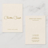 Typografie Gold Text Template Modern Vertikal Visitenkarte (Vorne/Hinten)