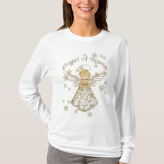 Typografie Gold Weihnachtsgel von Grace & Stars T-Shirt (Vorderseite)