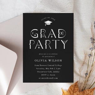 Typografie Grad Party Einladung