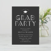 Typografie Grad Party Einladung (Stehend Vorderseite)