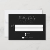 Typografie Gray Black Wedding RSVP Karte (Vorderseite)
