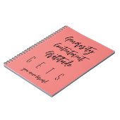 Typografie ● Grosszügigkeit Inhalt Dankbarkeit ● Notizblock (Linke Seite)