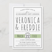 Typografie-Grüne Hochzeitsfeier Einladung (Vorderseite)