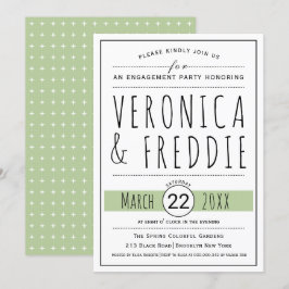 Typografie-Grüne Hochzeitsfeier Einladung