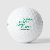 Typografie Grüner Golfer Name Golfball (Vorderseite)