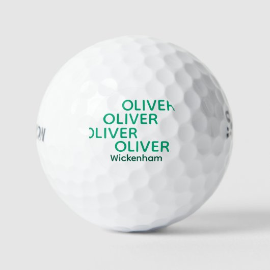 Typografie Grüner Golfer Name Golfball (Vorderseite)