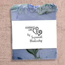 Typografie Handmade Individuelle Name Zwei Herzen Gummistempel