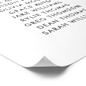 Typografie-Handschrift für Hochzeitssitzkarten Poster (Ecke)