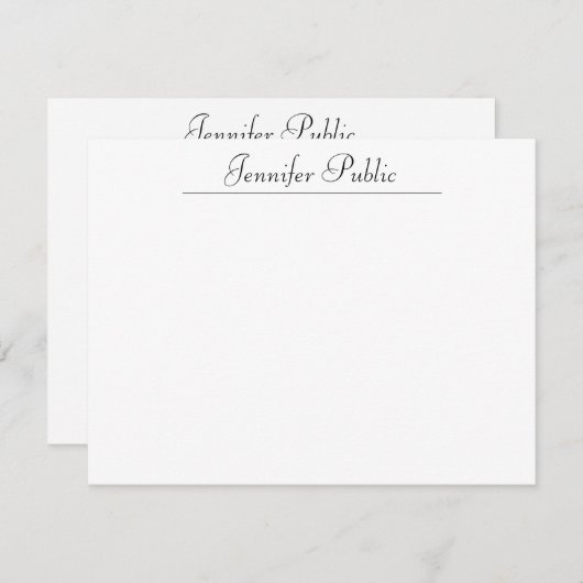 Typografie Handschrift Name Text Minimalistisch mo Mitteilungskarte (Vorne/Hinten)