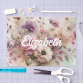 Typografie Herbstlaube und Blume Aquarell Seidenpapier (Handwerk)