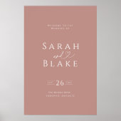 Typografie Herz Dusty Rose Hochzeitssymbol Poster (Vorne)