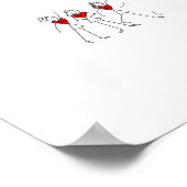 Typografie Herzdesign für Netball-Positionen Poster (Ecke)