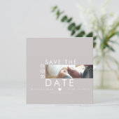 Typografie-Herzen speichern die Daten dünnen Foto  Karte (Stehend Vorderseite)