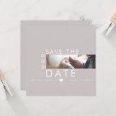 Typografie-Herzen speichern die Daten dünnen Foto  Karte (Vorderseite/Rückseite Beispiel)