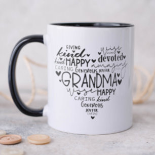 Typografie Herzgrandma Tasse