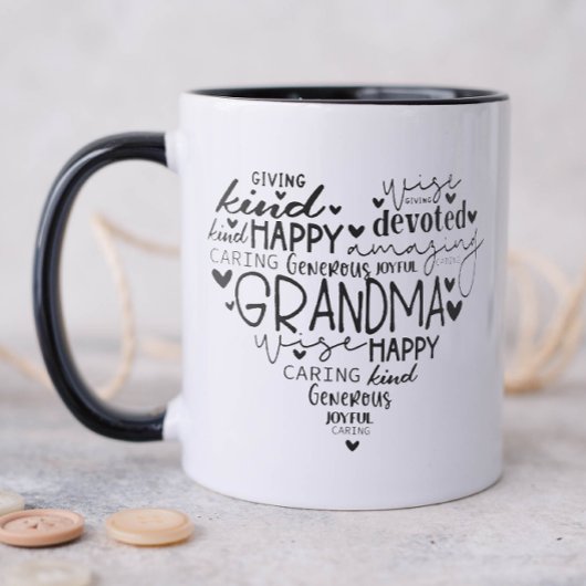 Typografie Herzgrandma Tasse