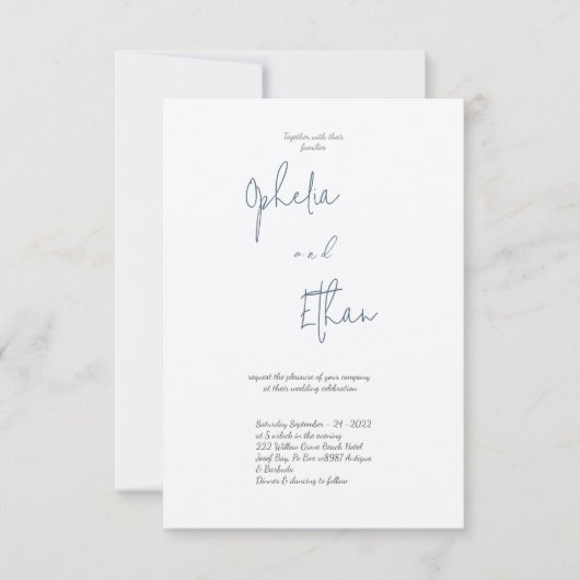 Typografie Hochzeit Einladung (Vorderseite)