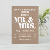 Typografie Hochzeitsessen Probe Einladung (Stehend Vorderseite)