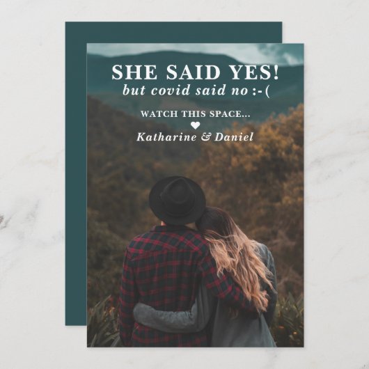 Typografie Hochzeitspause Save the Date (Vorne/Hinten)