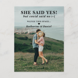 Typografie Hochzeitspause Save the Date Ankündigungspostkarte