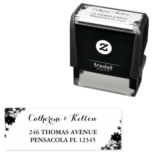 Typografie-Hochzeitsstiftung-Rücksendeadresse Permastempel (Beispiel)