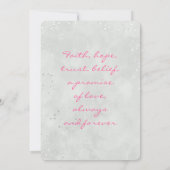 Typografie Hot Pink Orange Gray Wedding Einladung (Rückseite)