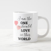 Typografie i am, an dem ich Liebe Becher niedlich Jumbo-Tasse (Rechts)