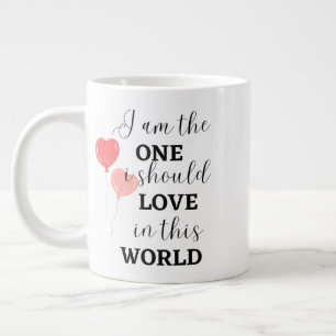 Typografie i am, an dem ich Liebe Becher niedlich Jumbo-Tasse