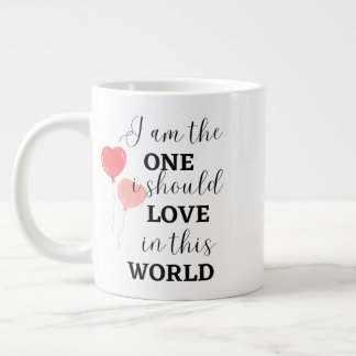 Typografie i am, an dem ich Liebe Becher niedlich Jumbo-Tasse